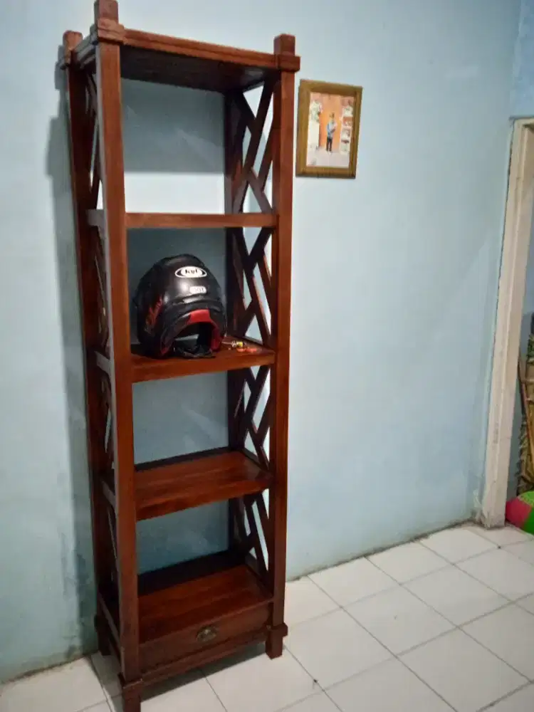 Rak tinggi laci 1 kayu jati