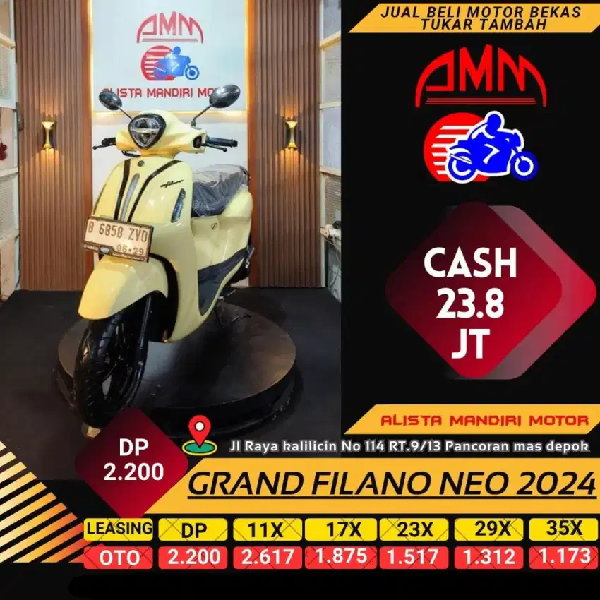 DIJUAL MOTOR SECOND GRAND FILANO NEO 2024 BAYAR VIA SHOPEE TOKPED DLL