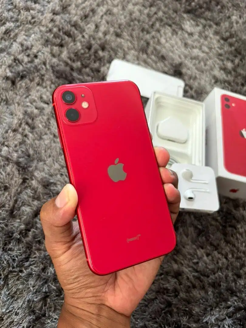 Iphone 11 64gb Red SEMUA NORMAL Fullset Jual Murah BJM