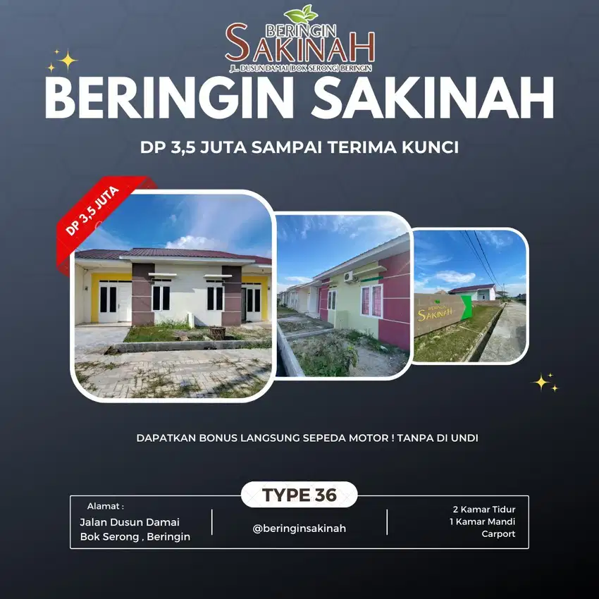 Dijual Rumah Subsidi di Jalan beringin - KNO PAK Deli serdang