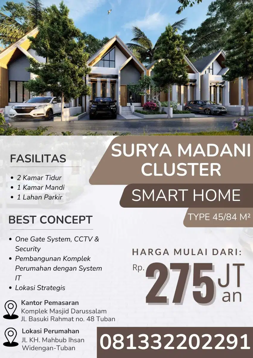 DIJUAL SMART HOME SURYA MADANI CLUSTER