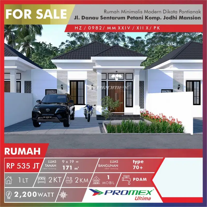 DIJUAL RUMAH MINIMALIS MODERN DIKOTA PONTIANAK