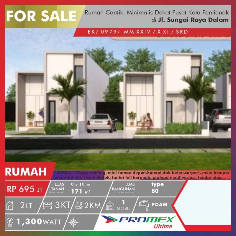 DIJUAL RUMAH CANTIK DEKAT PUSAT KOTA PONTIANAK