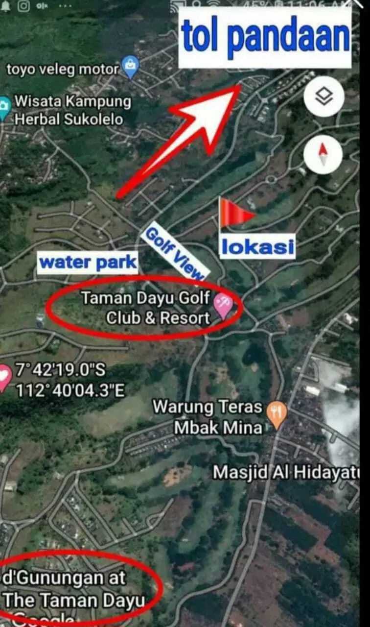 Dijual Murah Tanah Kavling Golf View Taman Dayu Senja Sentosa Lestari