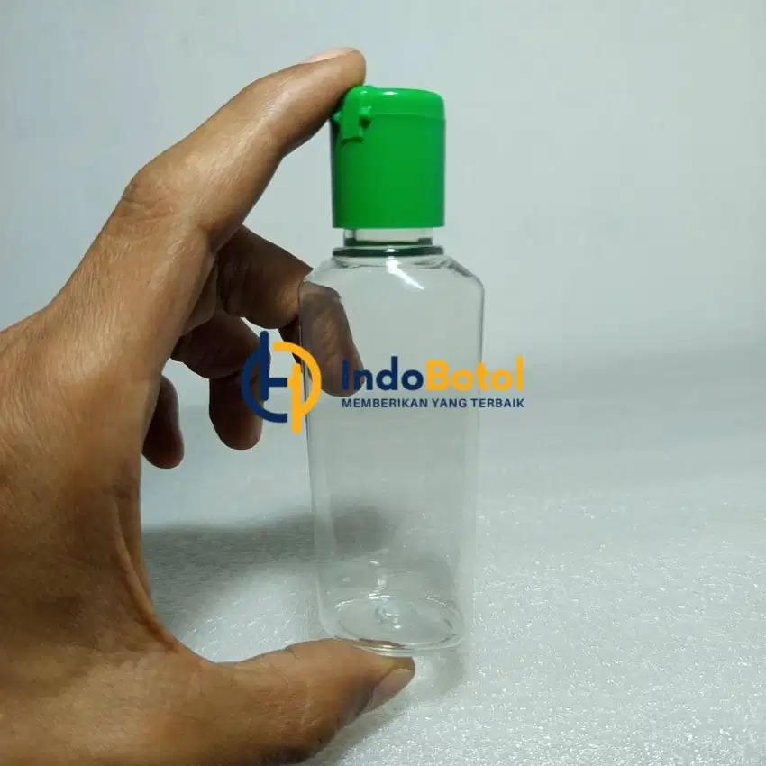 Kemasan Botol Plastik Sereh Bening 60ml Tutup Flip Top