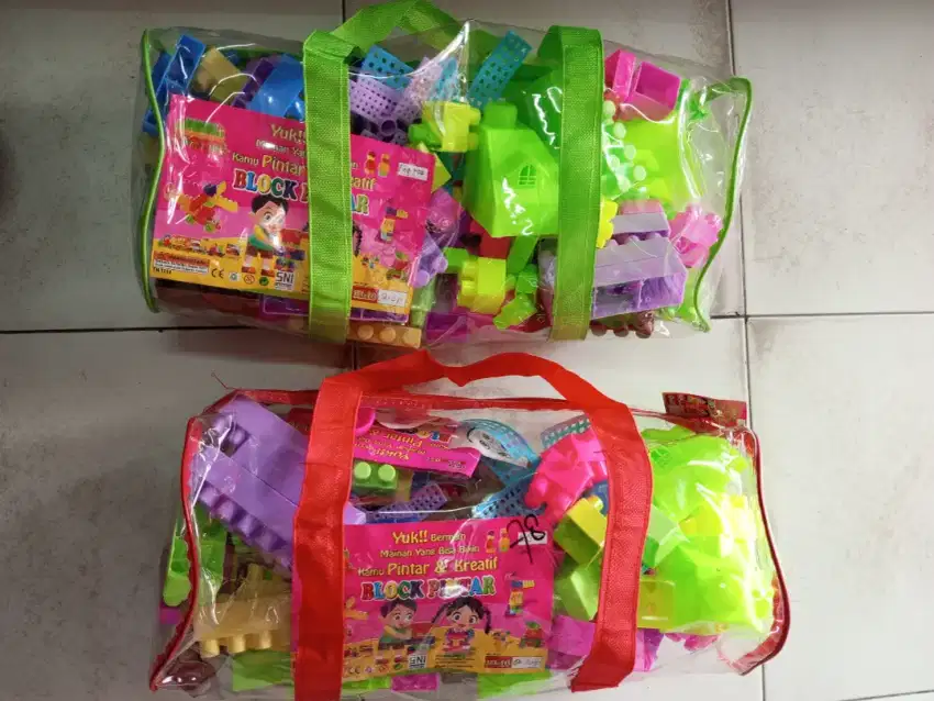 Mainan anak block tas 108 pcs