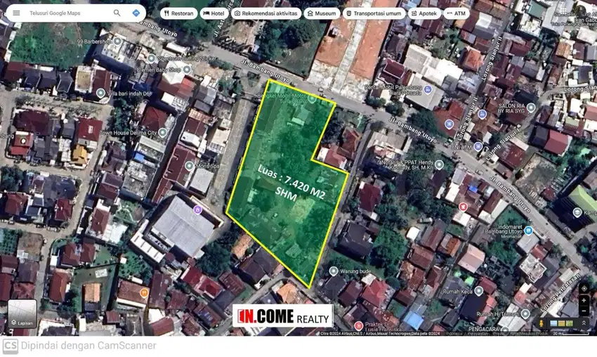 DIJUAL TANAH PINGGIR JALAN BAMBANG UTOYO PALEMBANG