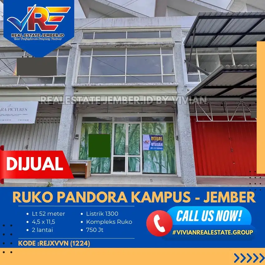 RUKO DI PUSAT KAMPUS DEKAT FAK KEDOKTERAN UNEJ JEMBER