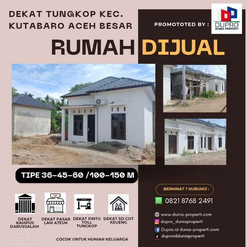 Dekat Tungkop - Rumah Subsidi Murah Tipe 45 & 60  Aceh Besar