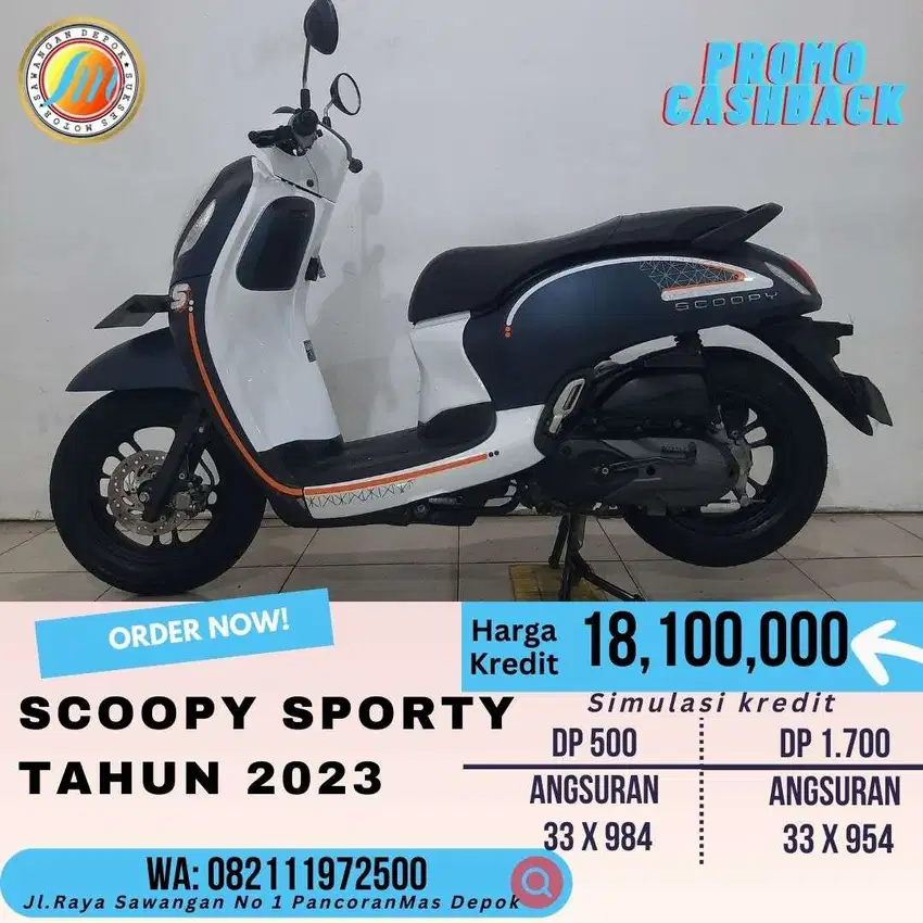 Yuk Honda Scoopy Sporty 2023 Biru Putih Bogor kab cash/kredit bisa