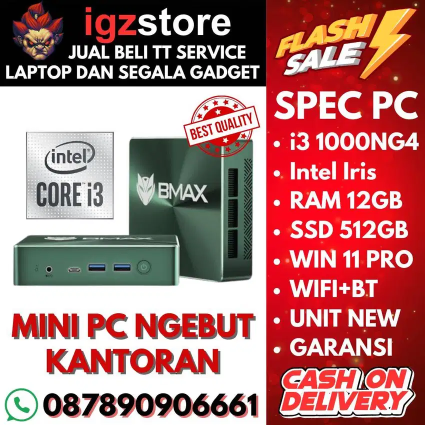 BNIB! MINI PC KANTORAN NGEBUT BMAX B6 PLUS I3 GEN 10 12/512 SSD GARANS