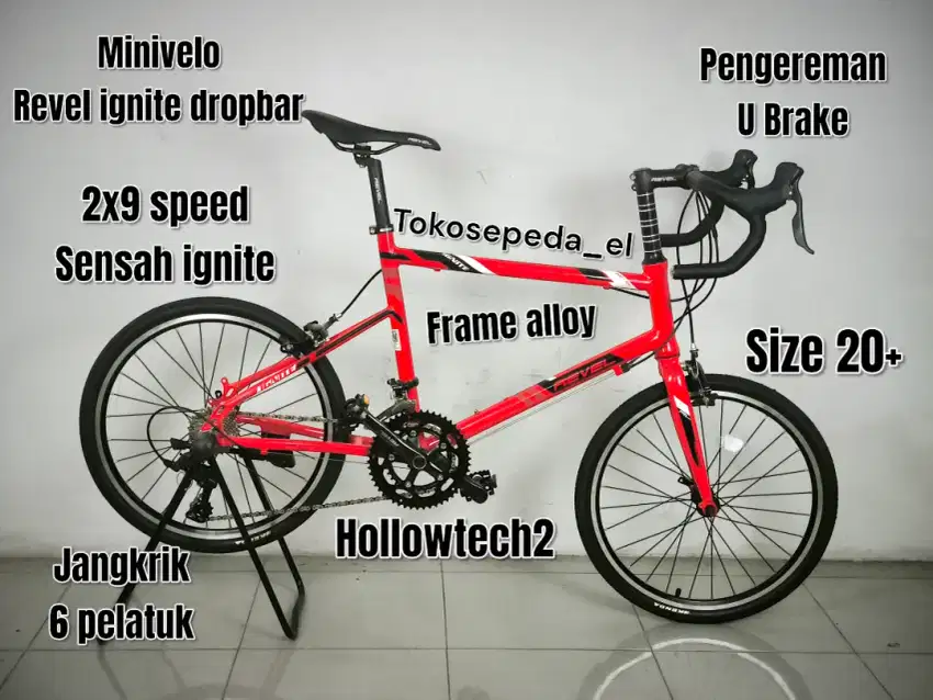 Minivelo balap revel ignite 2x9 speed alloy jangkrik