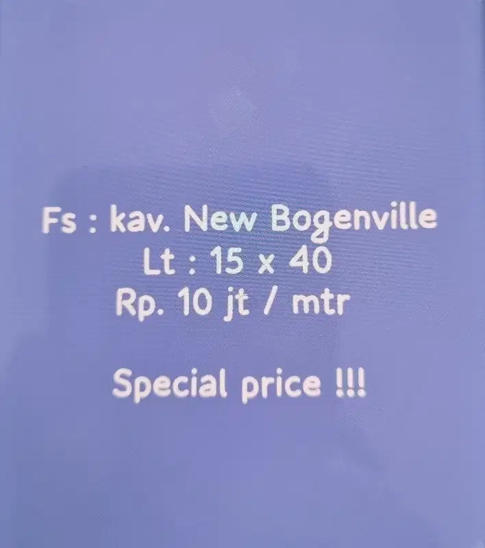 Dijual Rumah Kavling New Bougenville Makassar