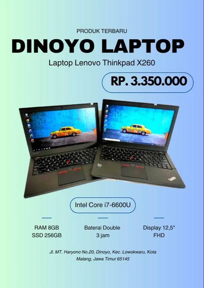 laptop i7 gen 7 murah Lenovo Thinkpad X270 Intel Core i7-7600U