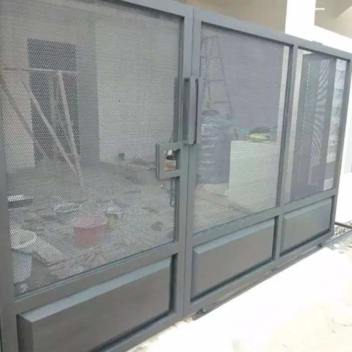 pagar geser dan lipat bahan plat bolong gratis survei