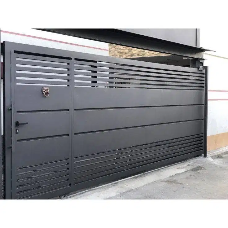pagar rumah geser bahan plat kokoh
