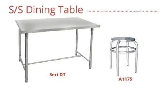 GETRA DT-120 SS DINING TABLE ATAU MEJA MAKAN STAINLESS STEEL