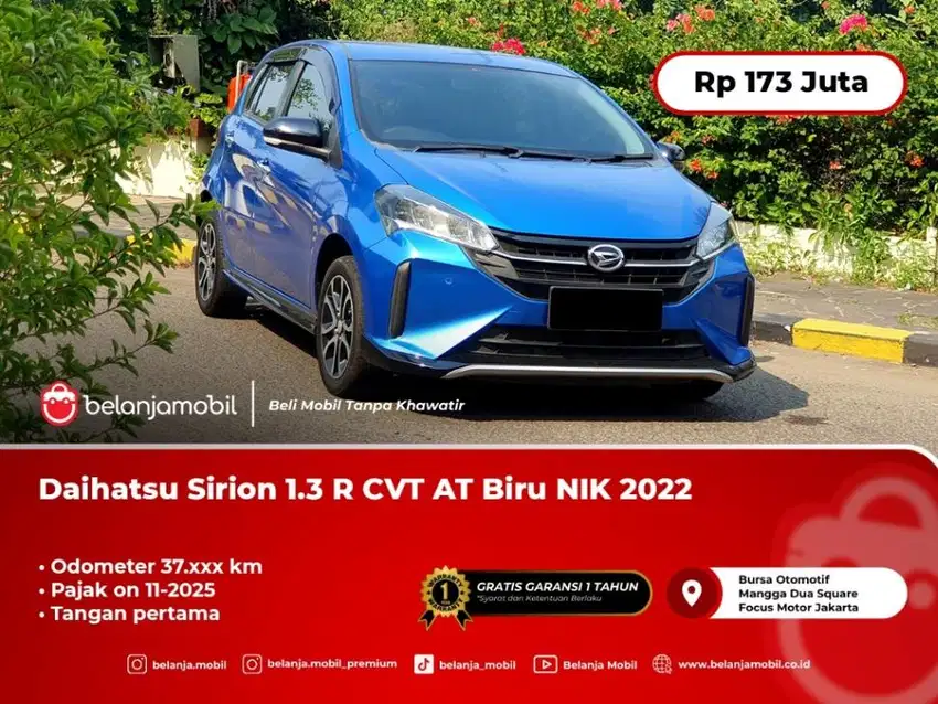 [ PAJAK PANJANG ] Daihatsu Sirion 1.3 R CVT AT Biru 2022/2023