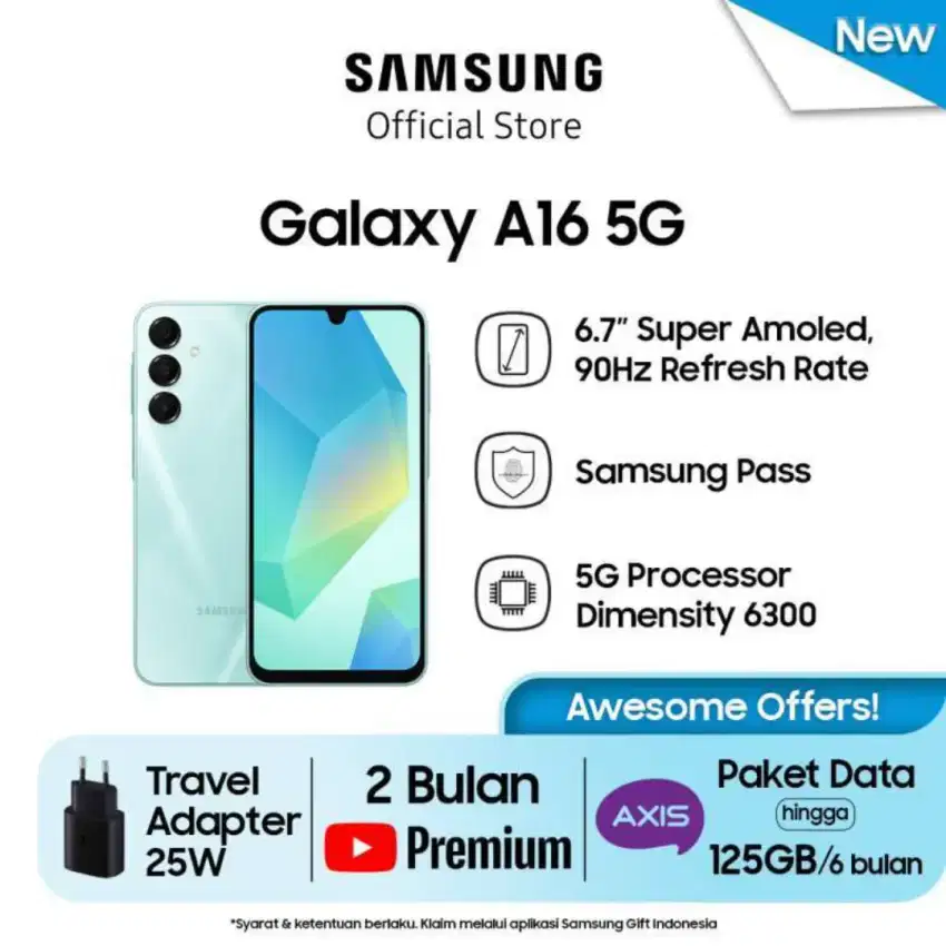 SAMSUNG GALAXY A16 5G BONUS ADAPTER FAST CHARGE