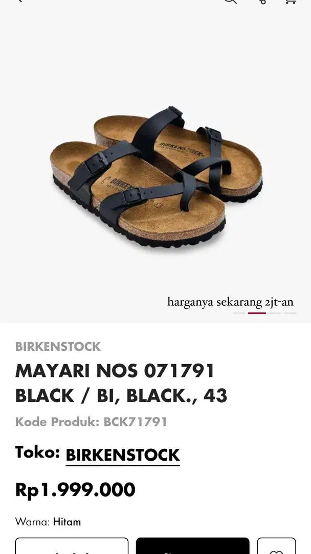 BIRKENSTOCK MAYARI BIRKO BLACK-FLOR SIZE 37