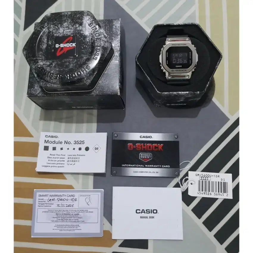 G-shock GM5600 5600U Digital Silver Black Original Garansi Resmi Casio