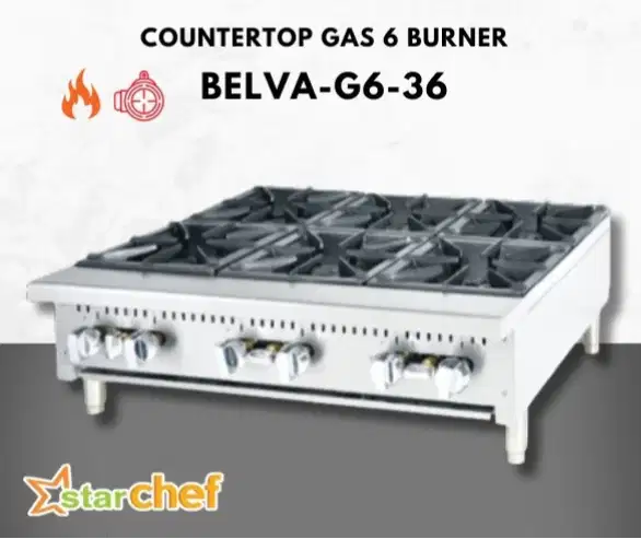 GAS OPEN BURNER STARCHEF BELVA G6 36