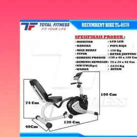 Sepeda statis recumbent TL-8570 alat olahraga YFK-387