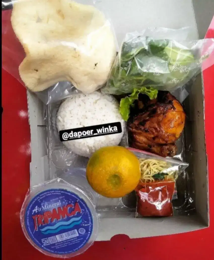 Paket lengkap (Nasi kotak ayam bakar madu)