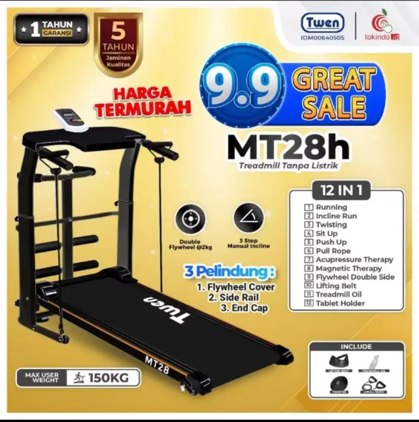 Treadmill Manual Multifungsi