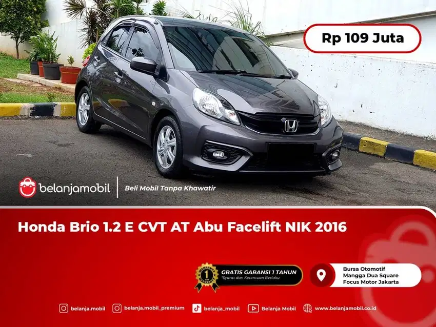 [WARRANTY] Honda Brio 1.2 E CVT AT Facelift NIK 2016 Pemakaian 2017