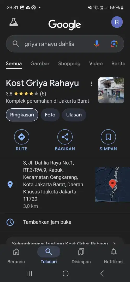 Kost Griya Rahayu, Kapuk, Cengkareng, Jakarta Barat. Aman dan Nyaman