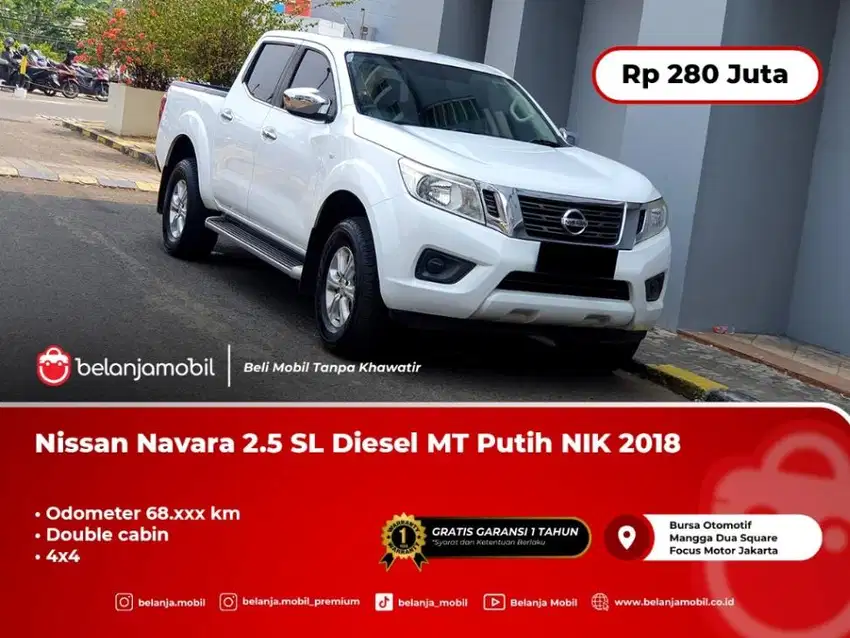 [ KM 22RB ] Nissan Navara 2.5 SL Diesel Double Cabin Putih 2018/2019