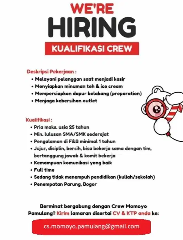 Momoyo Crew Store / Barista (Pamulang)