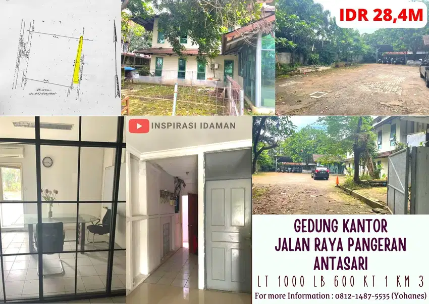 Jual Cepat Gedung kantor Jalan Raya Pangeran Antasari luas 1000mtr