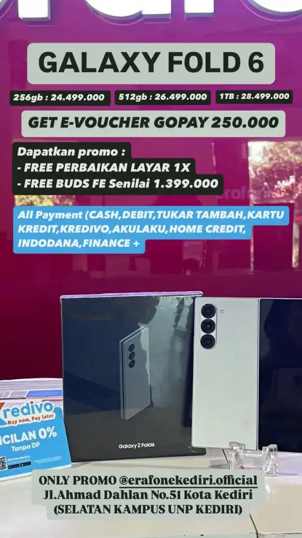 Galaxy Z Fold 6, Free vocher 1jt,Free vocher gopay 250rb