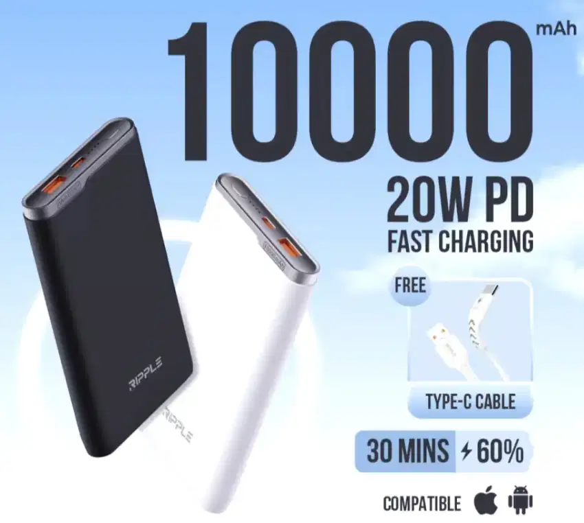 2 pcs PowerBank 10000mAh Fast Charging