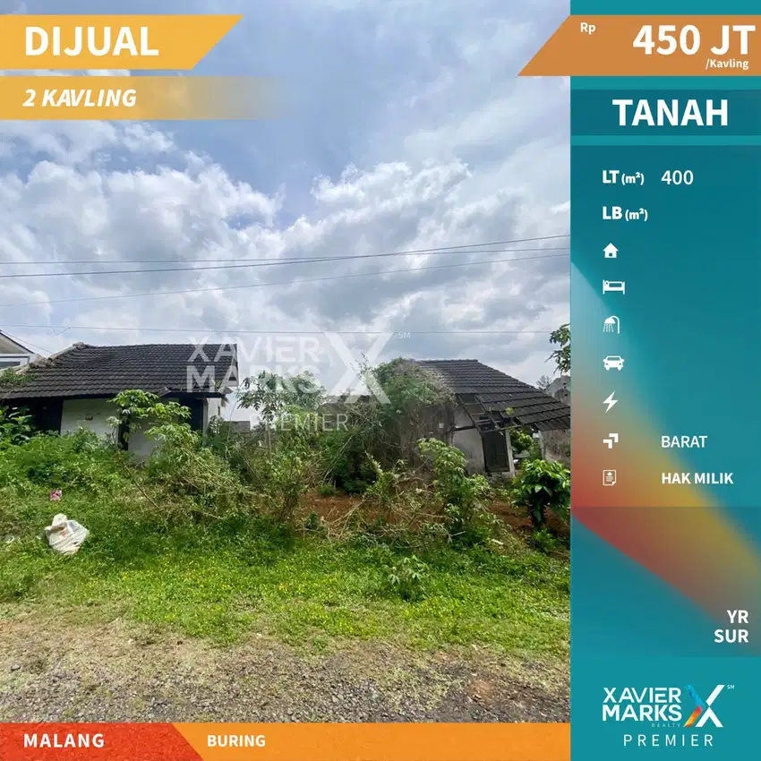 Dijual Tanah Kavling Selangkah dari Exit Tol di Buring Malang