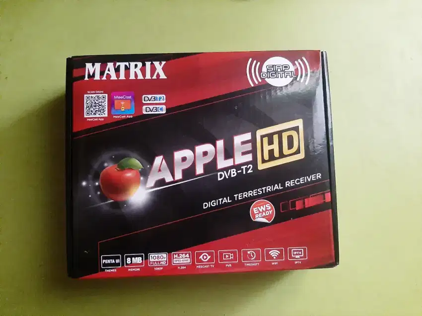 STB Matrix Apple Merah DVB T2 + Dongle Wifi