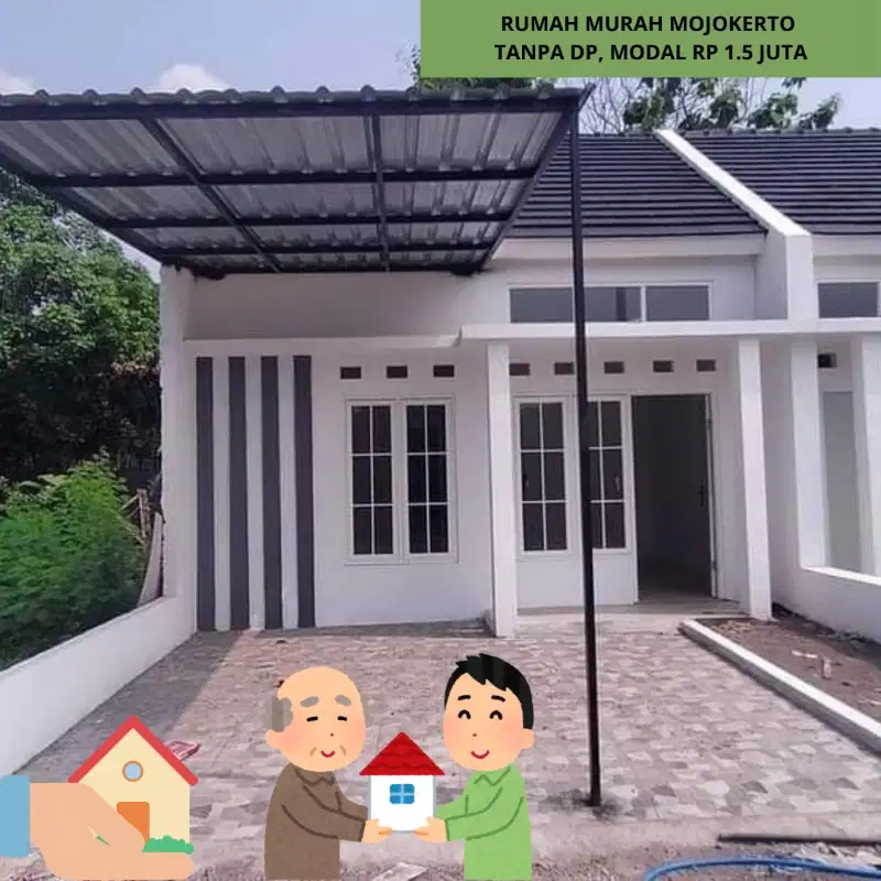 Rumah Murah Mojokerto Bonus Kanopi, Tanpa DP