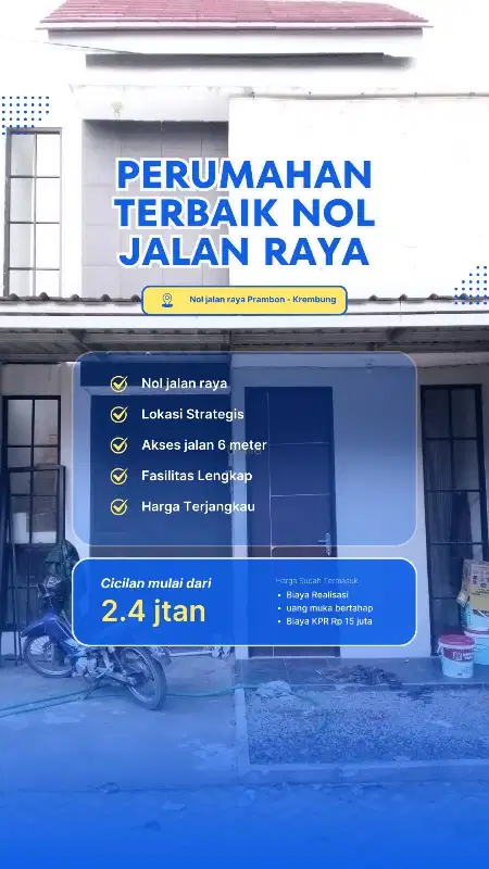 Rumah 2 Lantai Murah dekat Prambon dan Mojosari