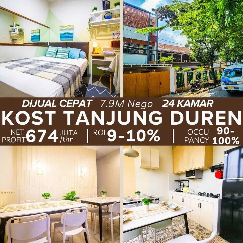 Rumah Kosan Di Tanjung Duren-Net Income 674 Jt/Thn-Occupancy 90-100%