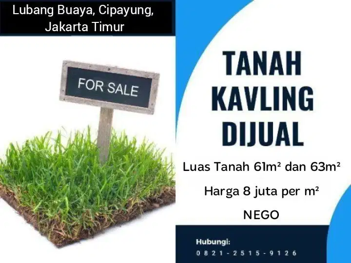 Dijual Murah Kavling Tanah Lubang Buaya dalam Cluster Akses Mobil SHM