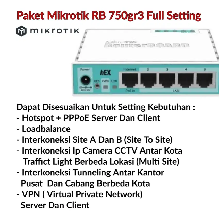 Paket Alat Mikrotik Router 750gr3 Loadbalance