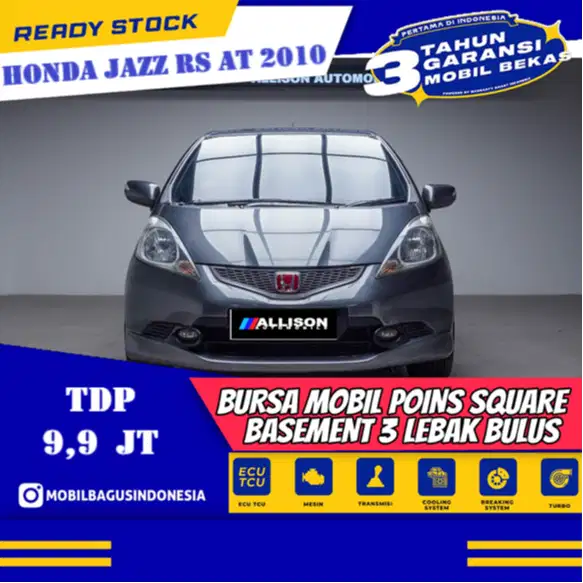 [Dp 9,9 Jt] Honda Jazz 1.5 RS Hatchback AT 2010 Abu Abu No Pol Genap