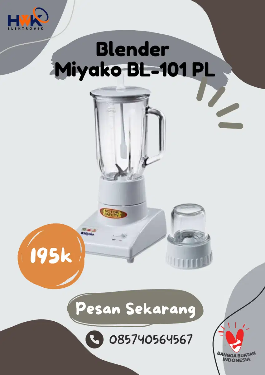 Blender Merk Miyako Type Bl 101 Pl