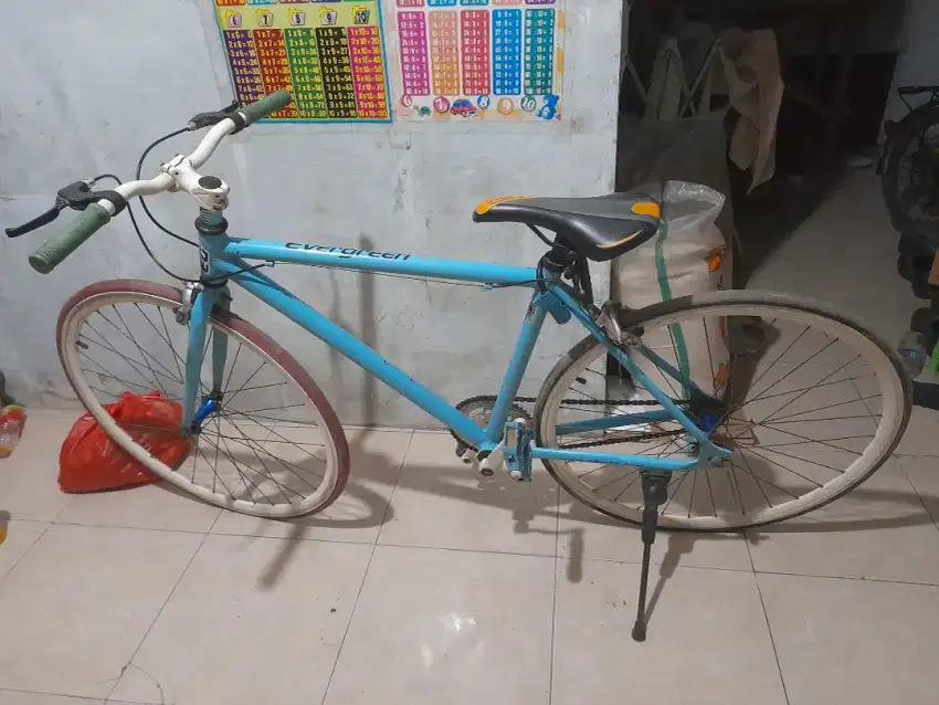 Sepeda fixie biru muda