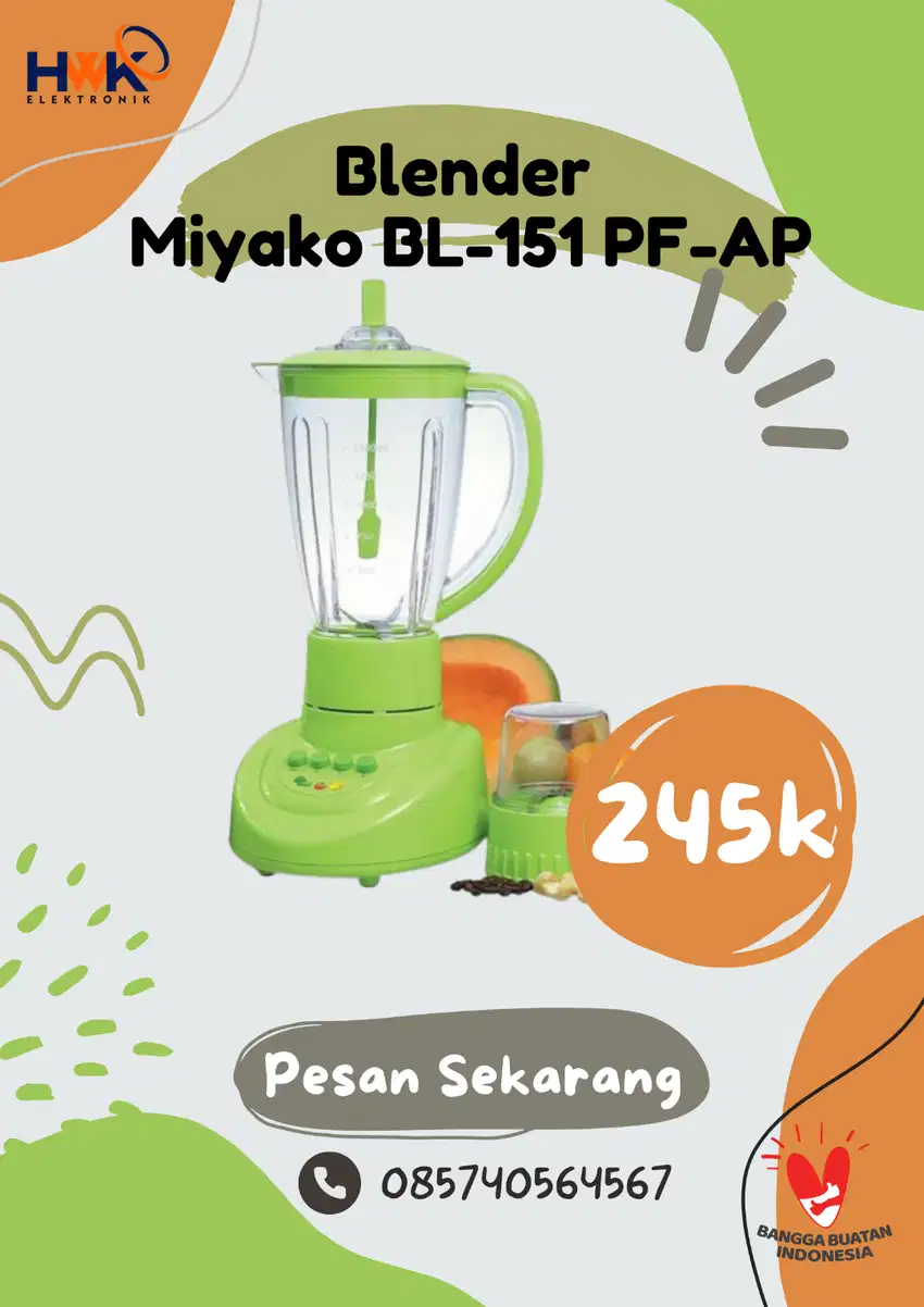 Miyako Blender 1,5 Lt Bl-151 Pf/Ap