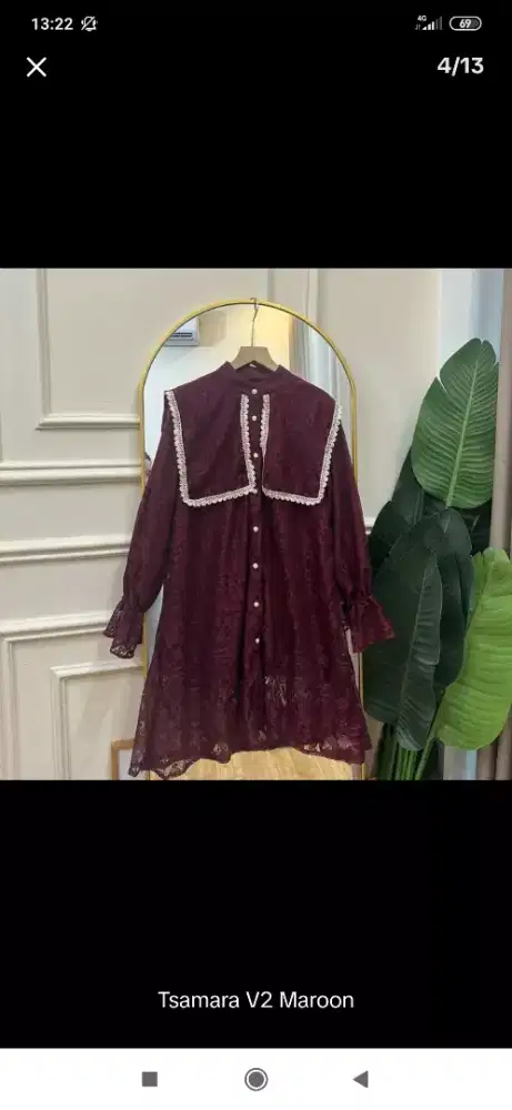 Tunik MIDI bahan berokat