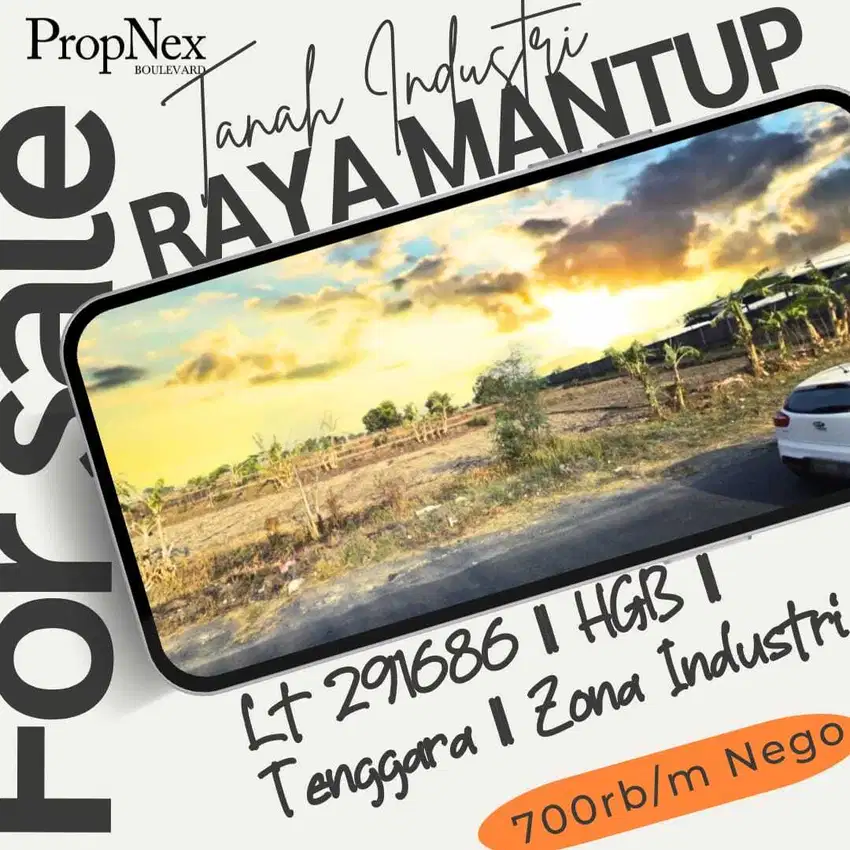 TANAH ZONA INDUSTRI RAYA MANTUP LAMONGAN MURAH ONLY 700RB per METER