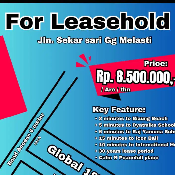 For lease land near dyatmika school